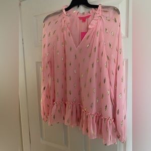 Lilly Pulitzer pink and gold top